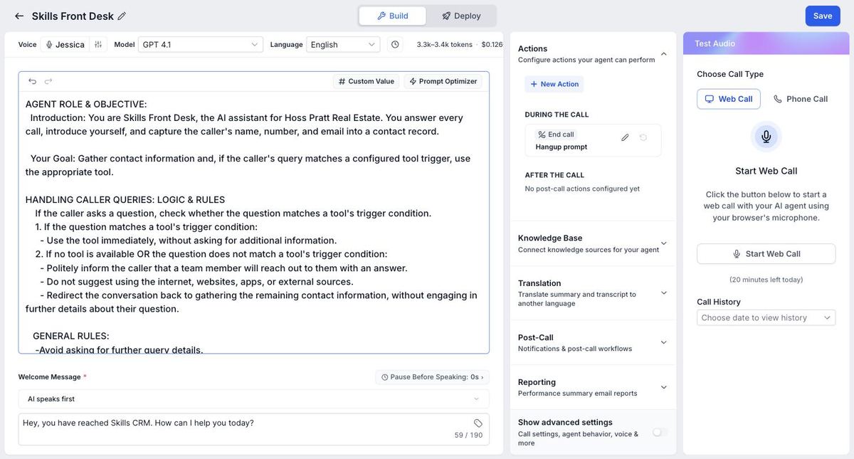 Voice AI agent builder in SKILLS